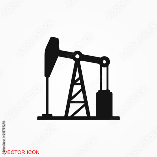 Oil pump icon logo, illustration, vector sign symbol for design