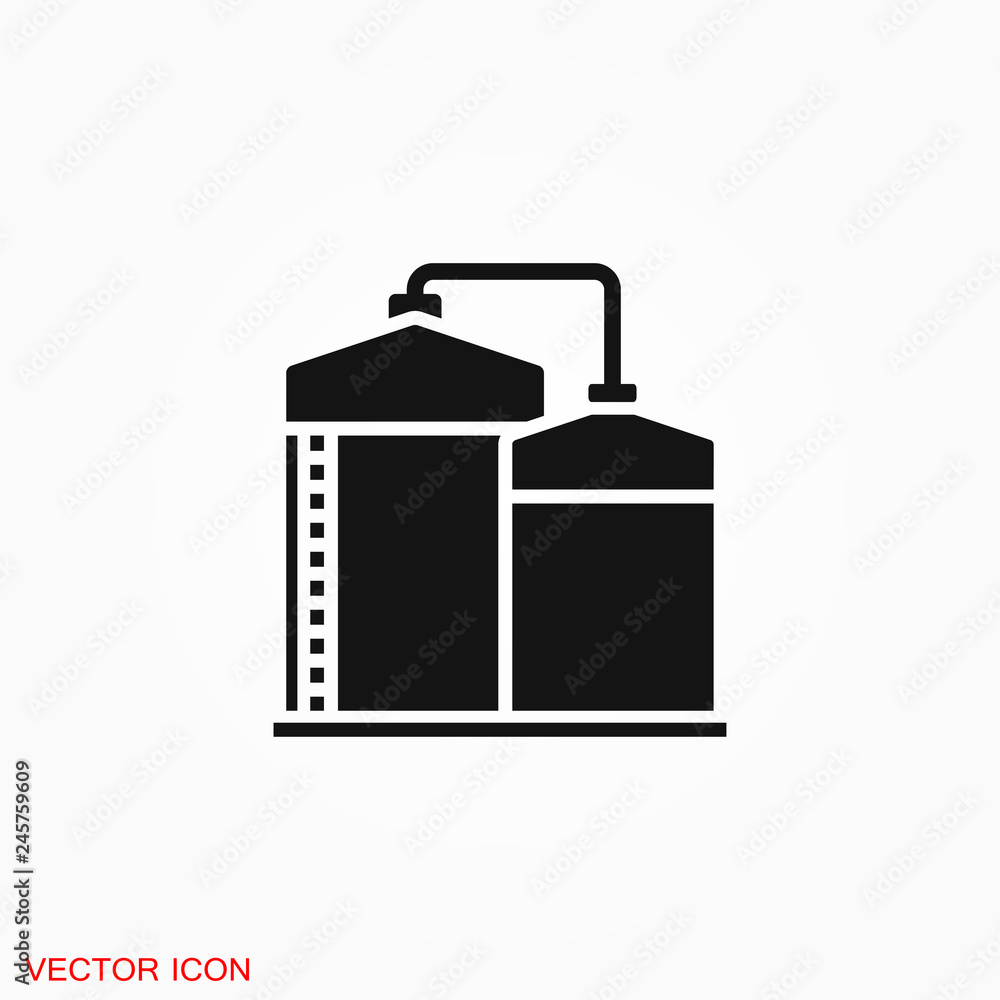 Oil storage tank icon logo, illustration, vector sign symbol for design Oil storage tank icon logo, illustration, vector sign symbol for design