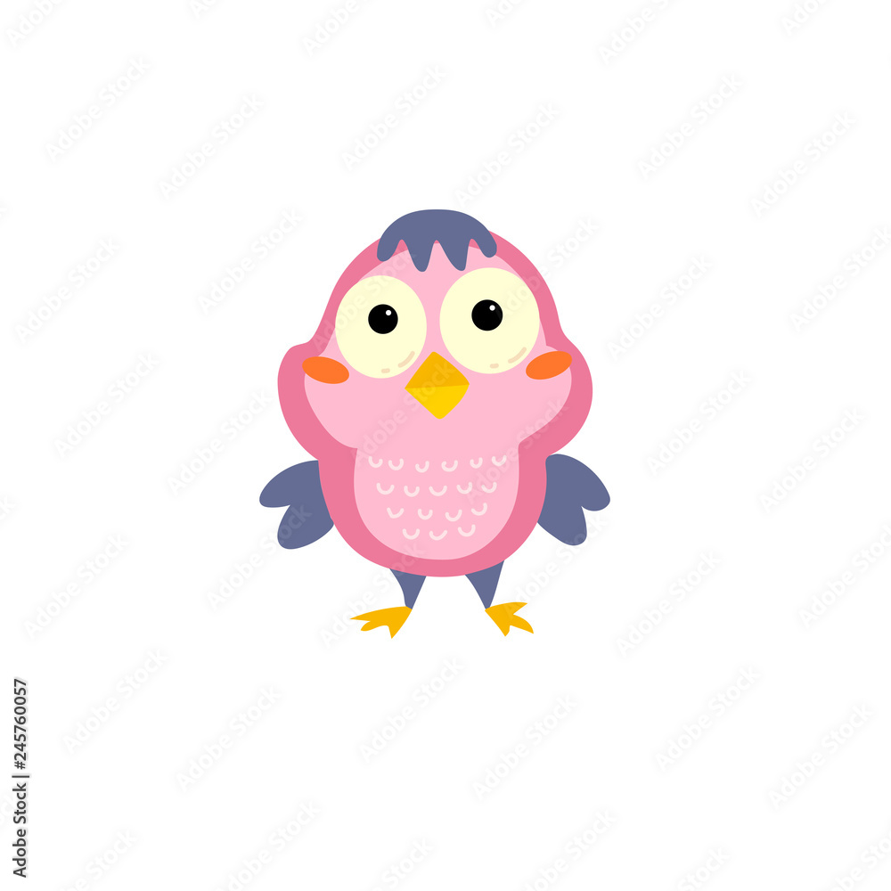 Little cartoon bird. Character is great for children's products: clothes, textiles, postcards, stationery products and other things. Vector illustration. Little cartoon bird. Character is great for children's products: clothes, textiles, postcards, stationery products and other things. Vector illustration.
