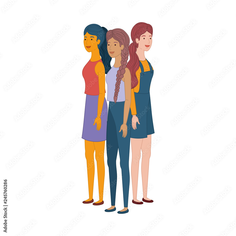 Fototapeta premium young women standing avatar character