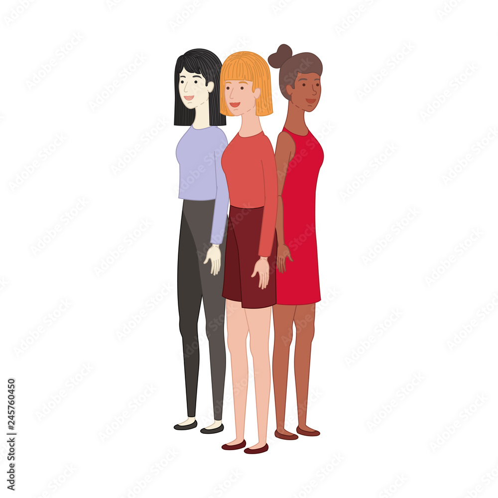 Fototapeta premium young women standing avatar character