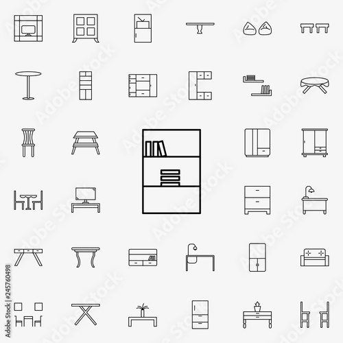 table glyph icon. Furniture icons universal set for web and mobile