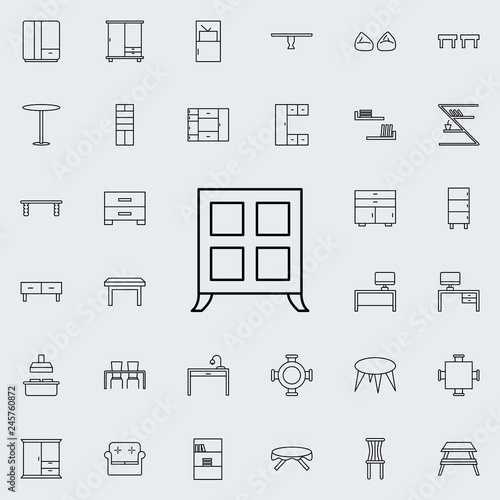 computer table glyph icon. Furniture icons universal set for web and mobile