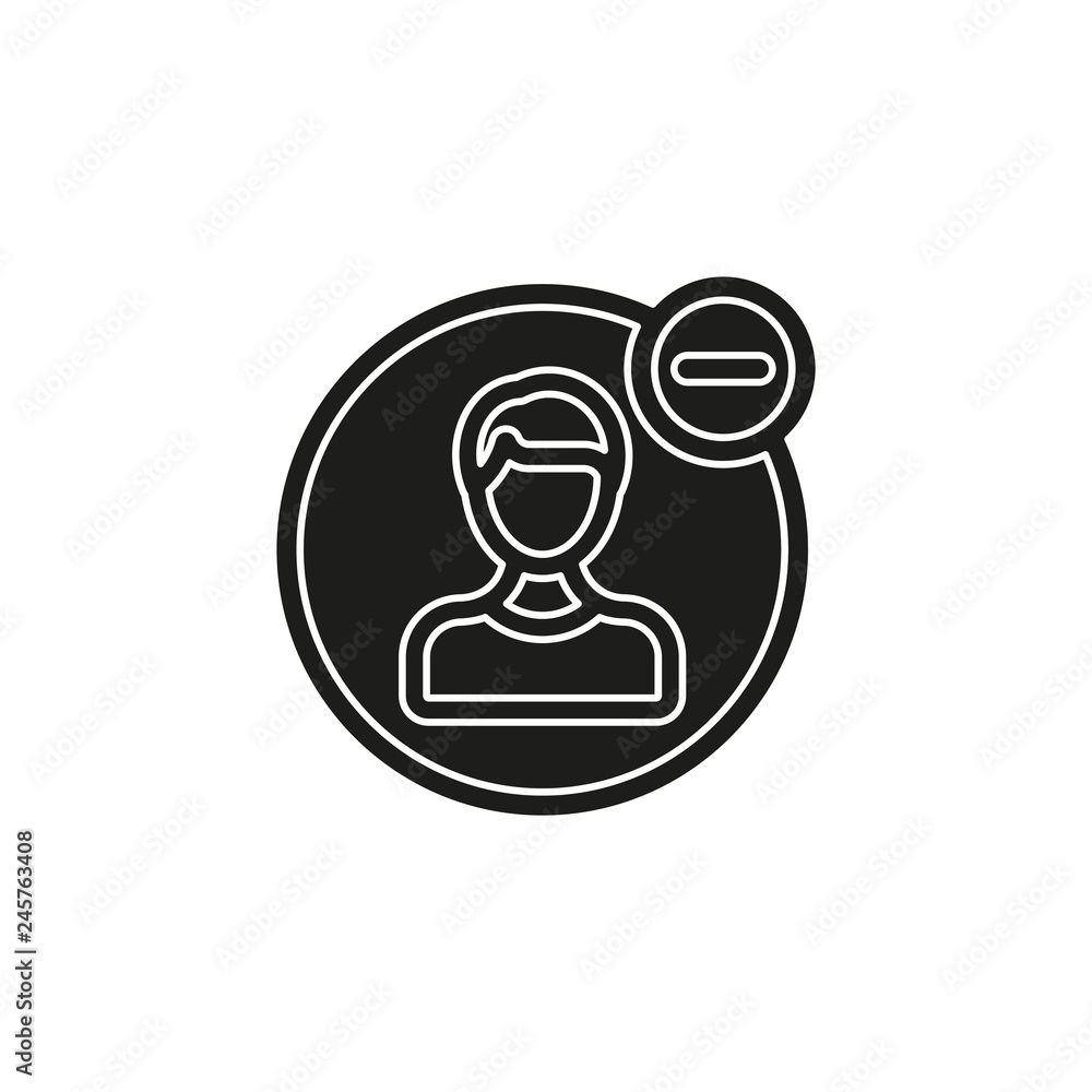 Simple Remove Friend Vector Icon Simple Remove Friend Vector Icon