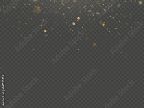 Overlay effect glitter gold light shine effect on transparent background. EPS 10