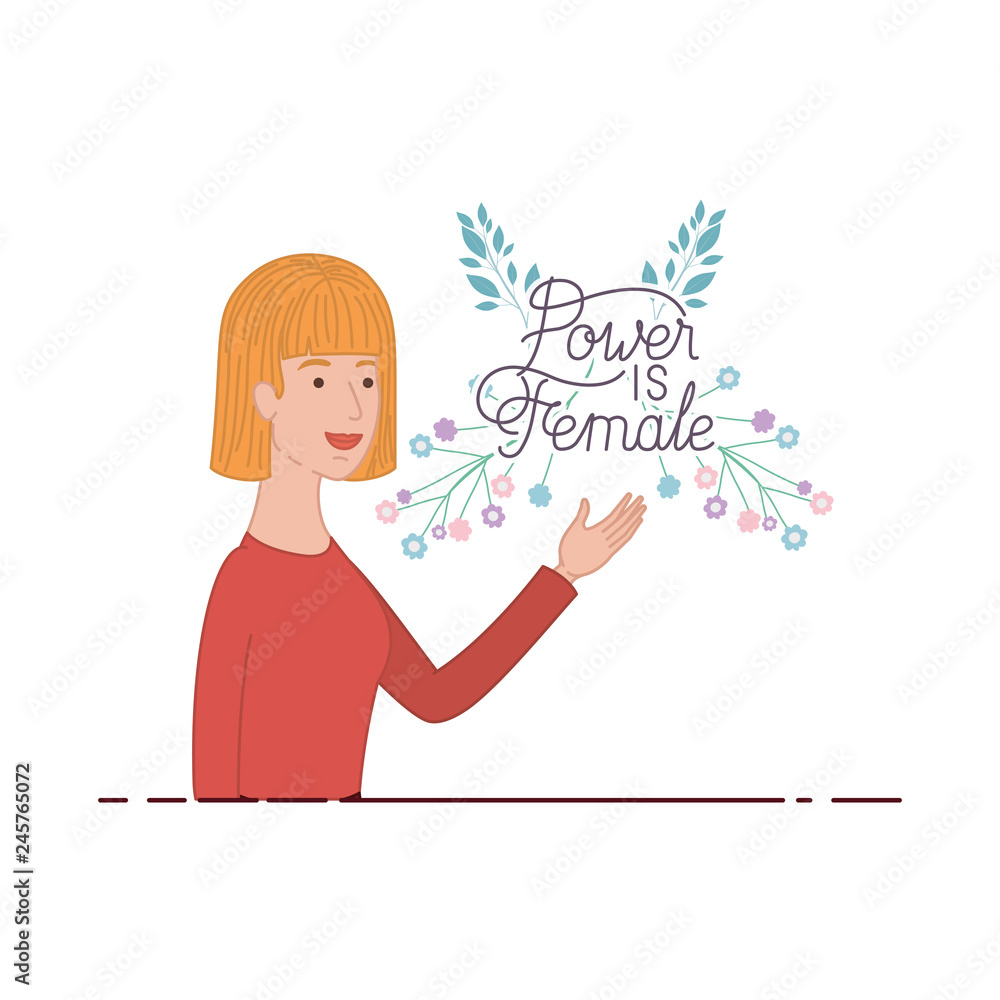 woman with label power is female avatar character woman with label power is female avatar character