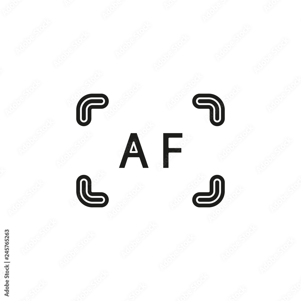 Autofocus icon - digital photo camera illustration, vector image concept Autofocus icon - digital photo camera illustration, vector image concept