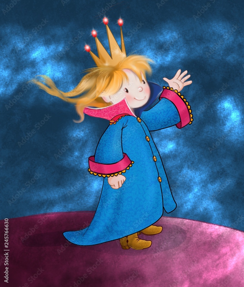 pequeño principe azul. dibujo en caricatura. Stock Illustration | Adobe ...