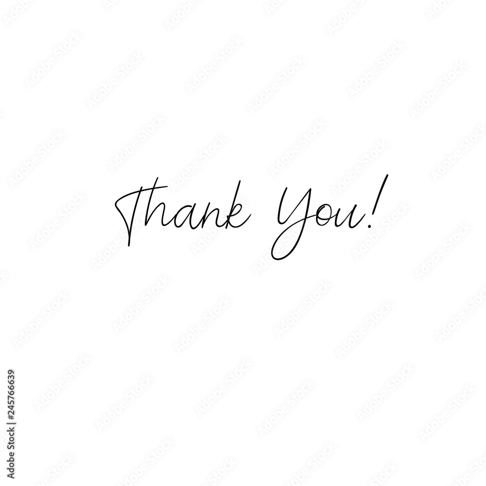 Thank You handwritten inscription. Hand drawn lettering. Thank You calligraphy. Thank you card. Vector illustration isolated on white.