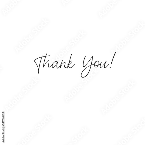 Thank You handwritten inscription. Hand drawn lettering. Thank You calligraphy. Thank you card. Vector illustration isolated on white.