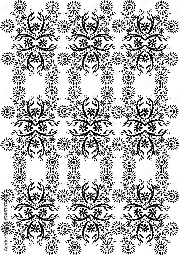 Folk print, seamless in vector Folk print, seamless in vector