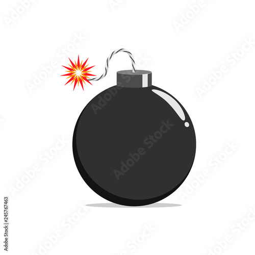 icon round bomb, vector illustration. explosion, danger.