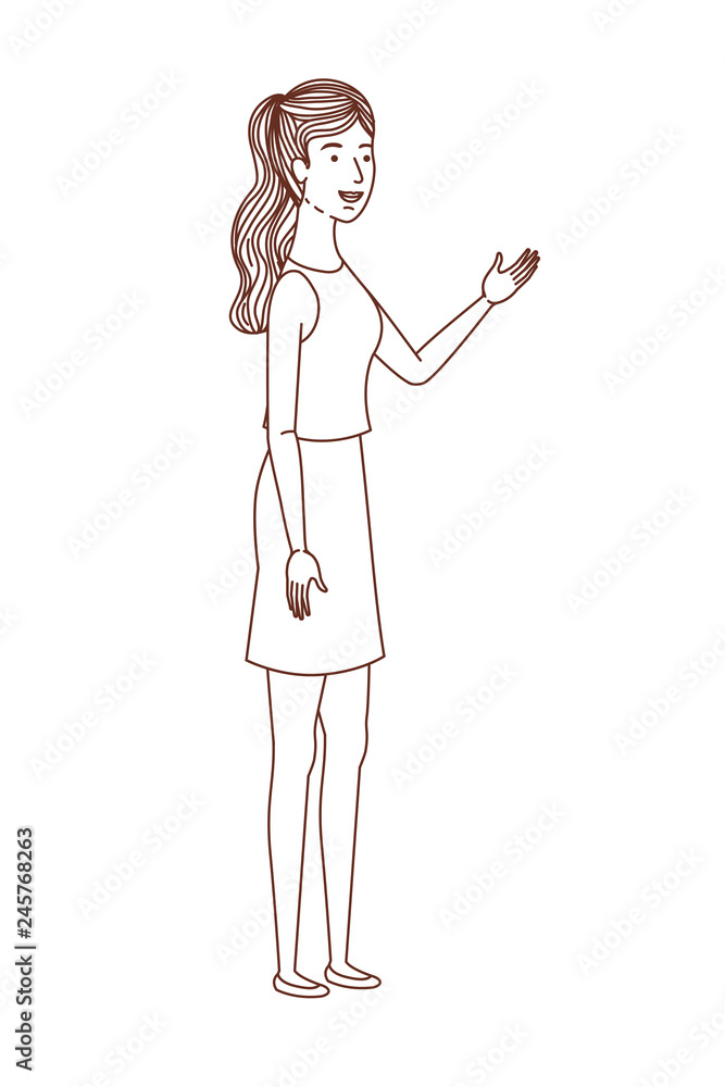young woman standing avatar character young woman standing avatar character