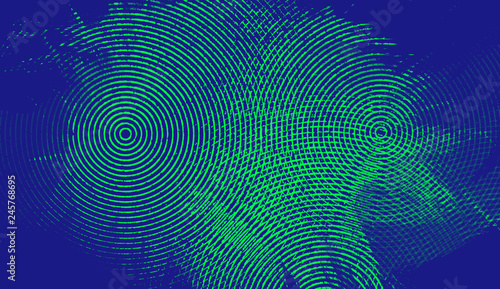 Hypnosis halftone psychedelic art . Graphic trendy syntwave swirl background.