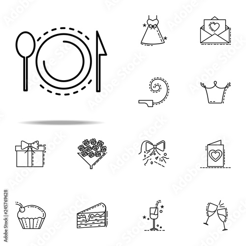 cutlery dusk style icon. Birthday icons universal set for web and mobile