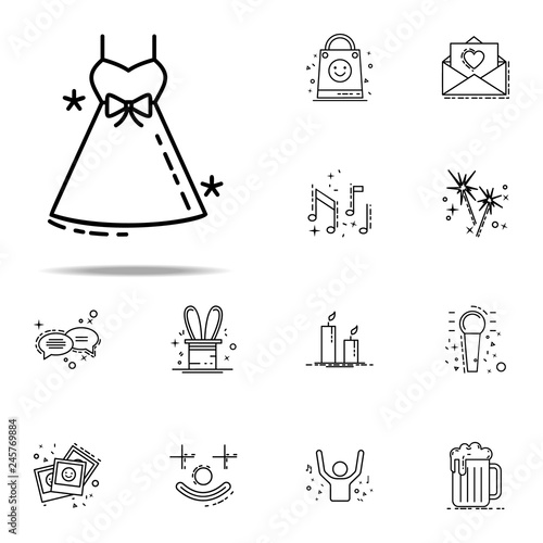 holiday dress dusk style icon. Birthday icons universal set for web and mobile