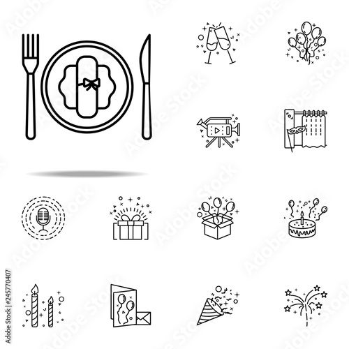 cutlery dusk style icon. Birthday icons universal set for web and mobile