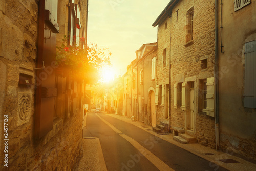 View of streets of the French town  Bligny-sur-Ouche in  France © JackF