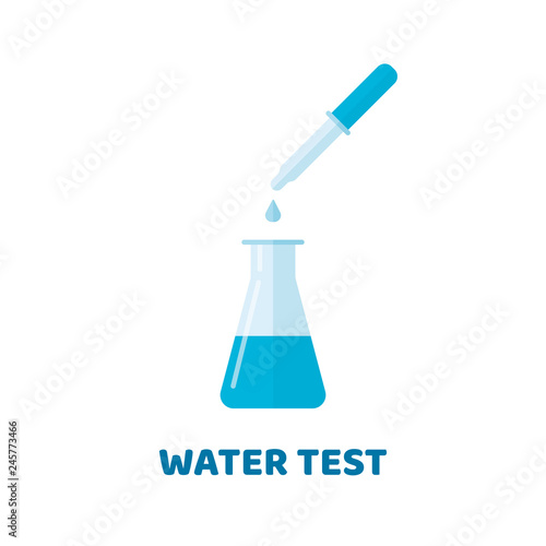 Medicine tube for water test. illustration in flat style.