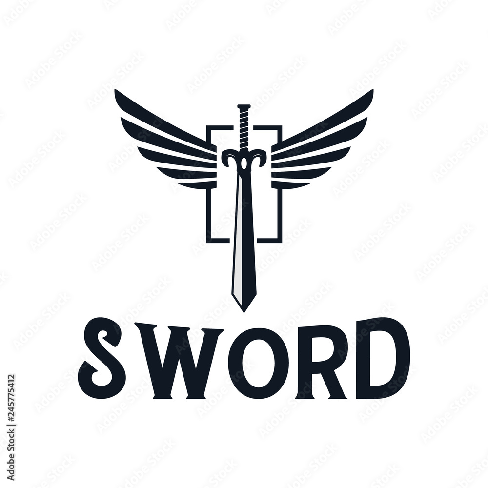 Sword and wings logo design inspiration Sword and wings logo design inspiration