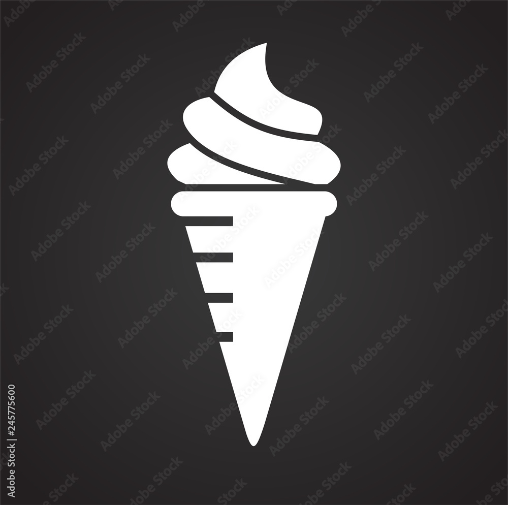Ice cream icon on black background for graphic and web design, Modern simple vector sign. Internet concept. Trendy symbol for website design web button or mobile app Ice cream icon on black background for graphic and web design, Modern simple vector sign. Internet concept. Trendy symbol for website design web button or mobile app