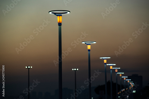 Lighting equipment in street, Led lamp. photo