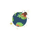 Planet, earth colored icon. Element of space illustration. Signs and symbols icon can be used for web, logo, mobile app, UI, UX