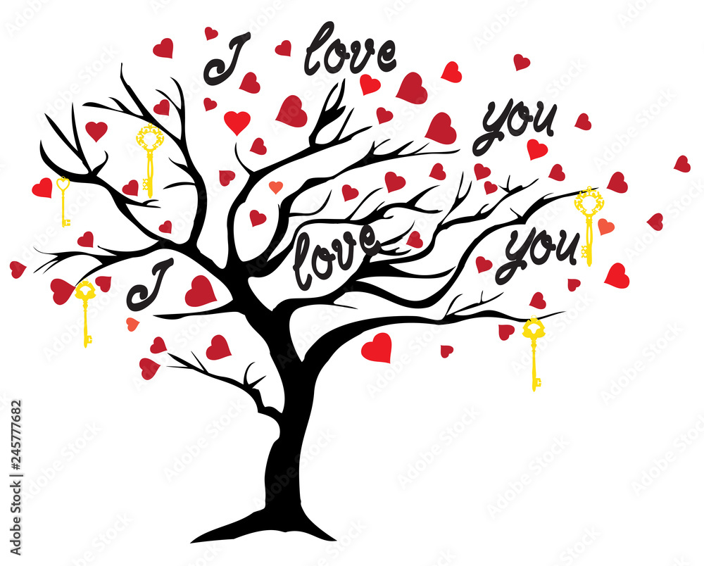 Vector Valentine Tree Vector Valentine Tree