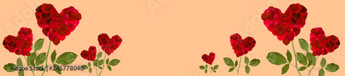 rose petals in the shape of a heart