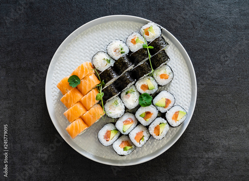 sushi set on the plate