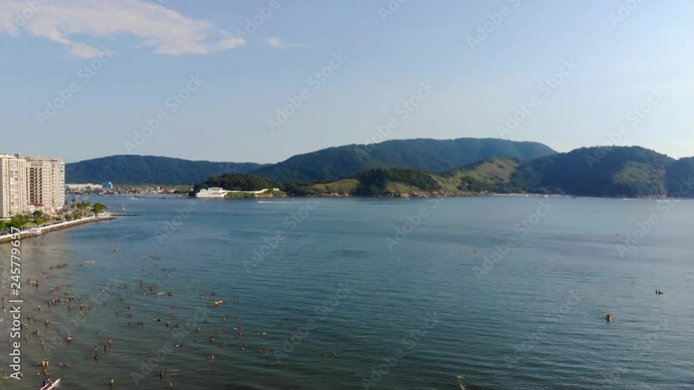 A Magival View of An Island with Green Mountains - Aerial A Magival View of An Island with Green Mountains - Aerial