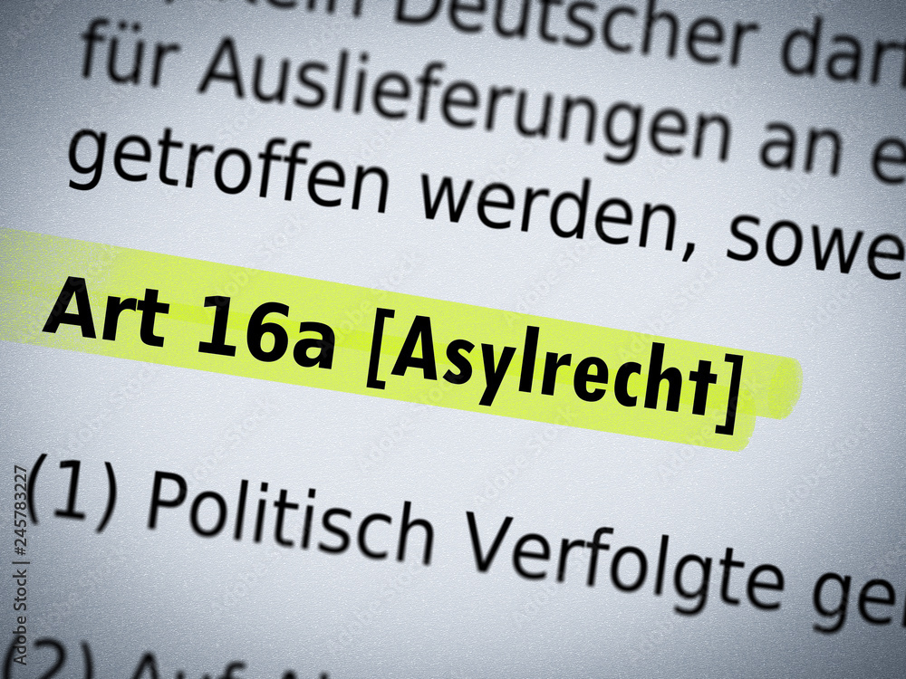 Fototapeta premium Artikel 16a Asylrecht