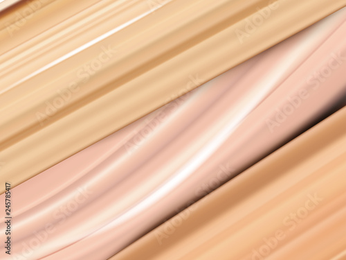 Liquid foundation cream or cosmetic concealer smear strokes