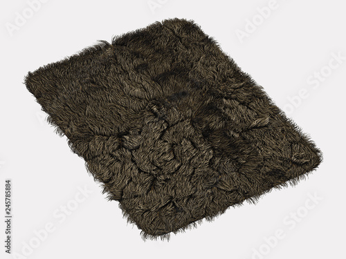 Ractangle carpet on a white background 3d rendering