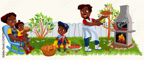 Hispanic young man cooking yummy dinner for family