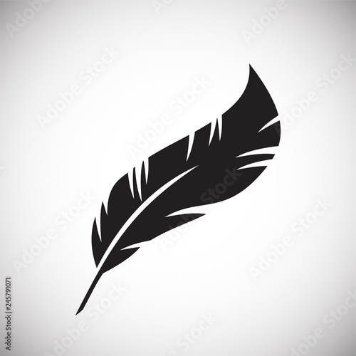 Feather icons set on white background for graphic and web design, Modern simple vector sign. Internet concept. Trendy symbol for website design web button or mobile app