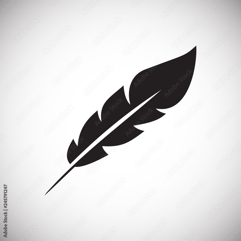 Feather icons set on white background for graphic and web design, Modern simple vector sign. Internet concept. Trendy symbol for website design web button or mobile app