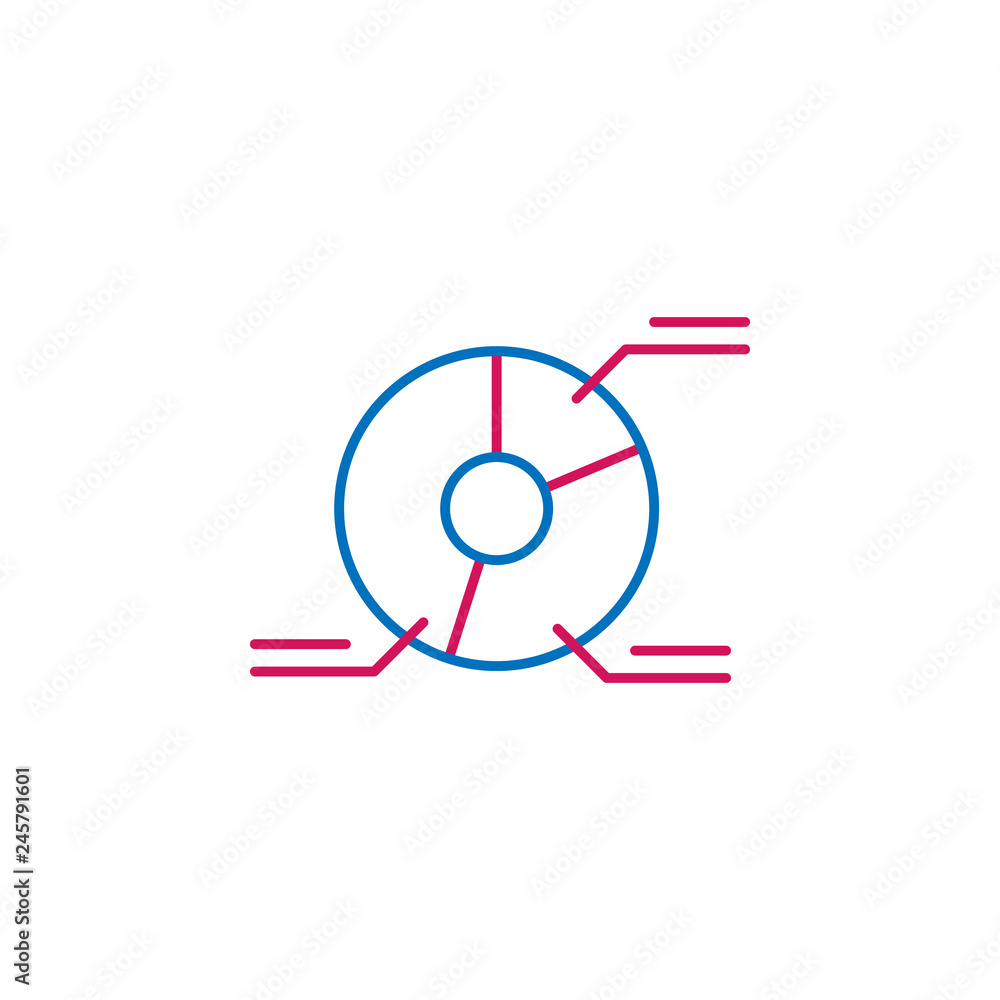 Elections, pie chart outline colored icon. Can be used for web, logo, mobile app, UI, UX Elections, pie chart outline colored icon. Can be used for web, logo, mobile app, UI, UX