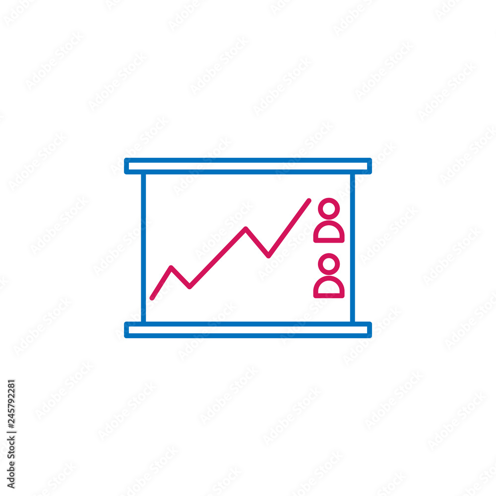 Elections, line chart outline colored icon. Can be used for web, logo, mobile app, UI, UX Elections, line chart outline colored icon. Can be used for web, logo, mobile app, UI, UX