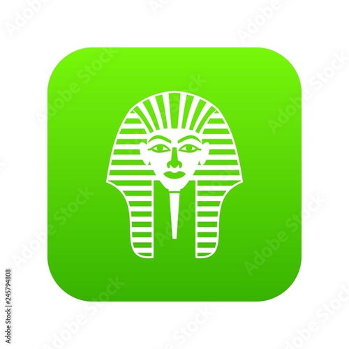 Tutankhamen mask icon digital green for any design isolated on white vector illustration