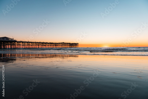 Pacific Beach Pier during Sunset, San Diego, California photo