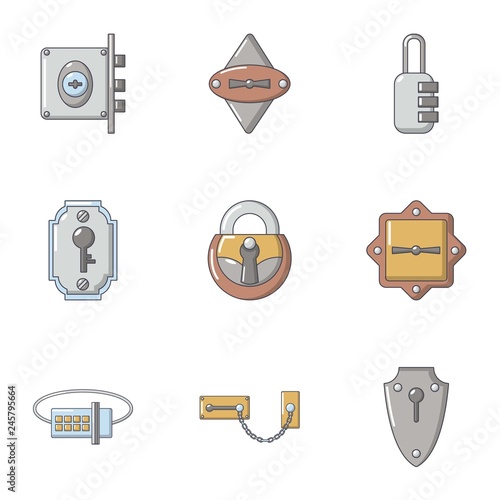 Keyhole icons set. Flat set of 9 keyhole vector icons for web isolated on white background