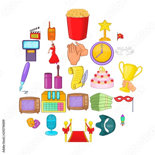 Avocation icons set. Cartoon set of 25 avocation vector icons for web isolated on white background