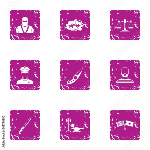 Friendship of nations icons set. Grunge set of 9 friendship of nations vector icons for web isolated on white background