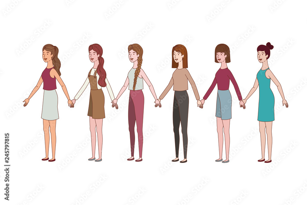 Fototapeta premium young women standing avatar character
