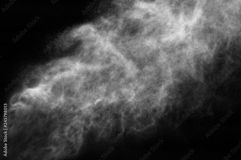 A stream of water and a cloud of drops A stream of water and a cloud of drops