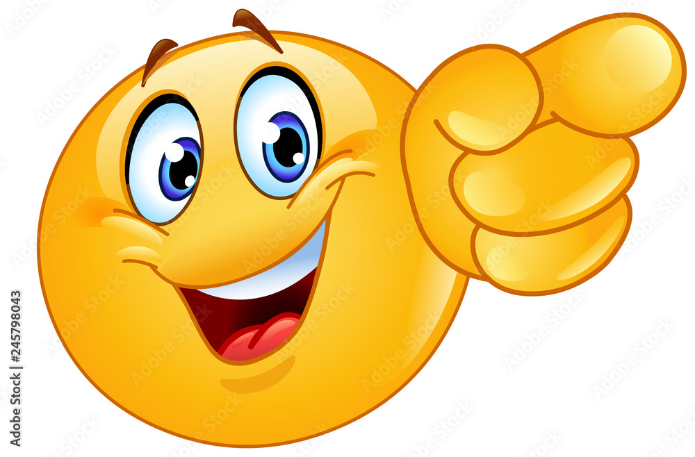 Pointing forward emoticon Stock Vector Adobe Stock
