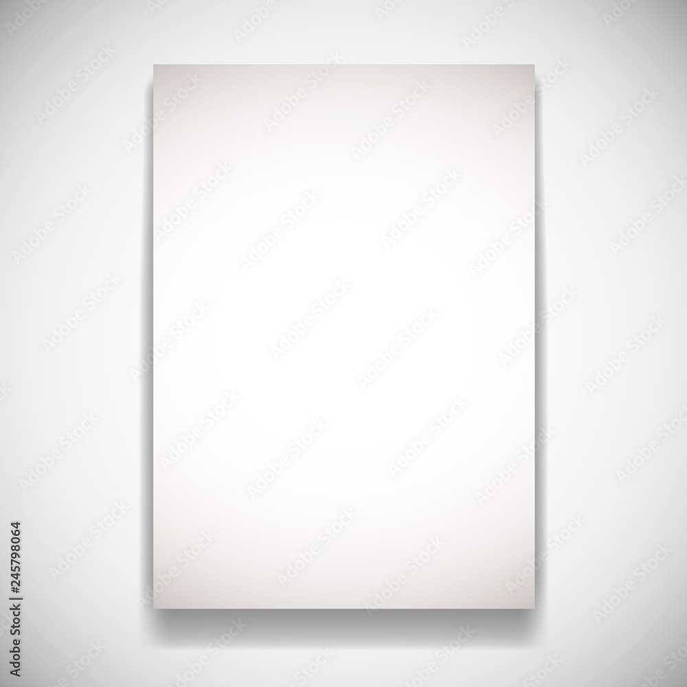 Realistic Paper Card On White Wall With Shadow Realistic Paper Card On White Wall With Shadow