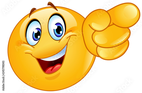 Pointing forward emoticon