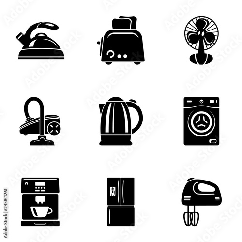 Kitchenette icons set. Simple set of 9 kitchenette vector icons for web isolated on white background